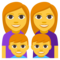 Family: Woman, Woman, Boy, Boy emoji on Emojione